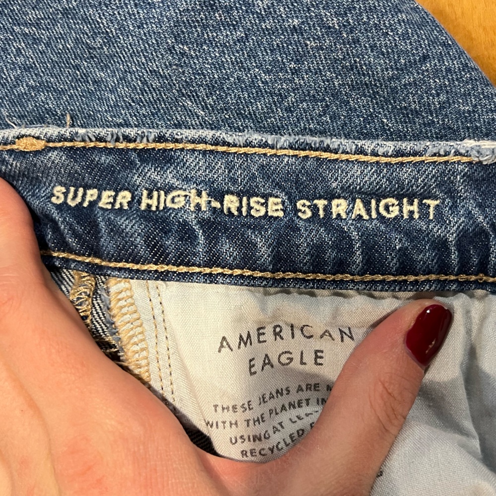 American Eagle Outfitters Blue Straight Leg Jeans - Picture 5 of 7